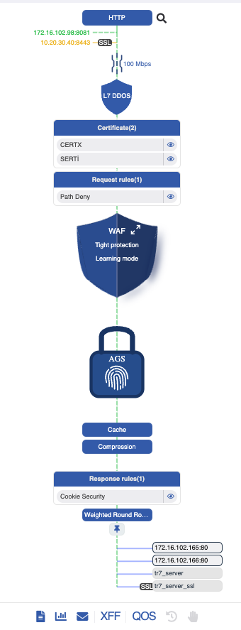 TR7 Dynamic Flow Panel — vService flow visualization